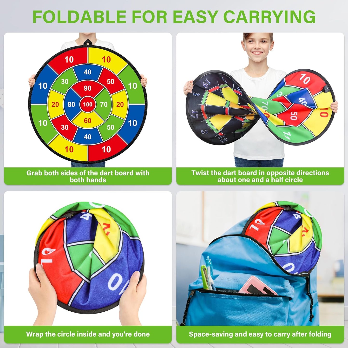 Frendorf | Großes doppelseitiges Dartboard für Kinder – Spielen, Lernen und Entspannen