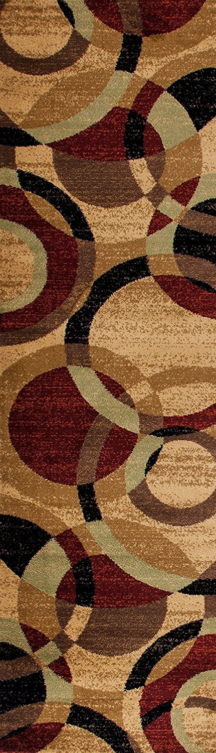 Frendorf | CircleHaven Luxe Teppich | Mehrfarbige Kreise | Weich & Pflegeleicht | Wohnzimmer & Schlafzimmer