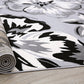 Frendorf | PetaloLoom Luxe Teppich | Grau, Schwarz & Weiß | Blumendesign | Pflegeleicht & Modern