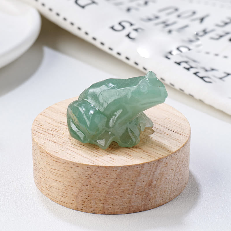 Frendorf natürliche Edelsteins geschnitzte Frosch Statue Edelstein Dekoration