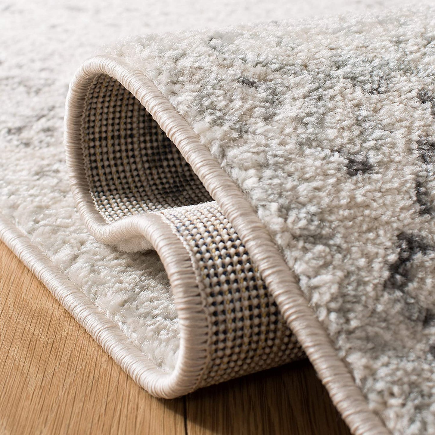 Marokkanischer Boho Abgenutzter Teppich Ivory / Grau