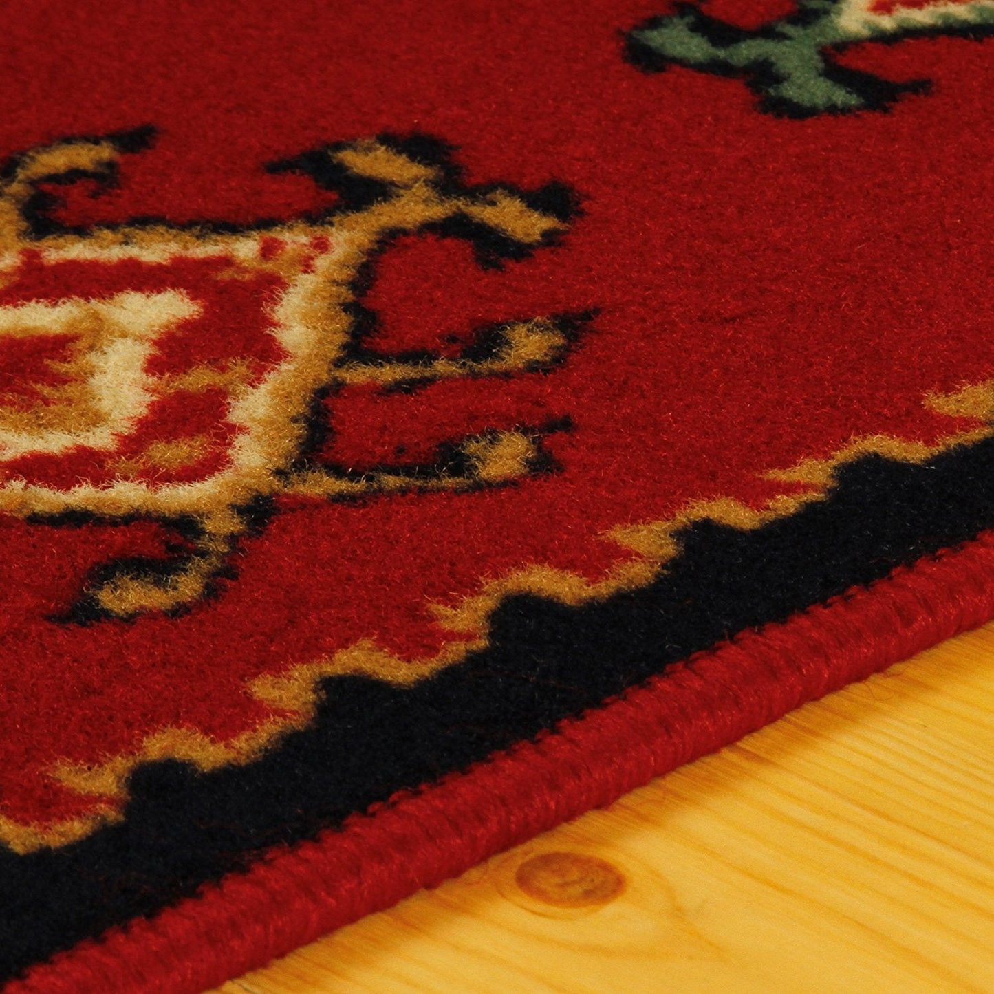 Frendorf | Redridge Southwest Teppich | Umrandeter Roter Teppich | Weich & Pflegeleicht | Wohnzimmer & Flur