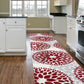 Frendorf | BloomNove Elegance Teppich | Grau & Rot | Blumendesign | Pflegeleicht & Modern