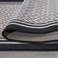 Jardin Indoor/Outdoor Bordered Runner Teppich, Schwarz, 2'X5',