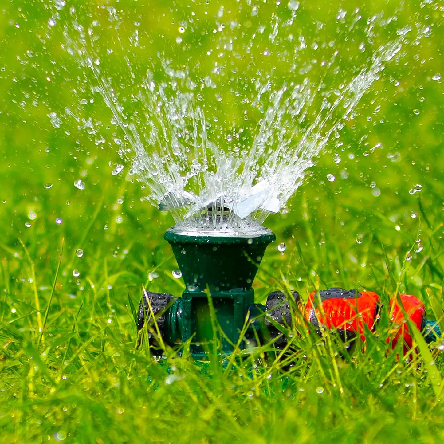 Frendorf | 360-Grad Automatischer Rotierender Metall Rasen Sprinkler – Effektiver Gartenbewässerung Sprühkopf