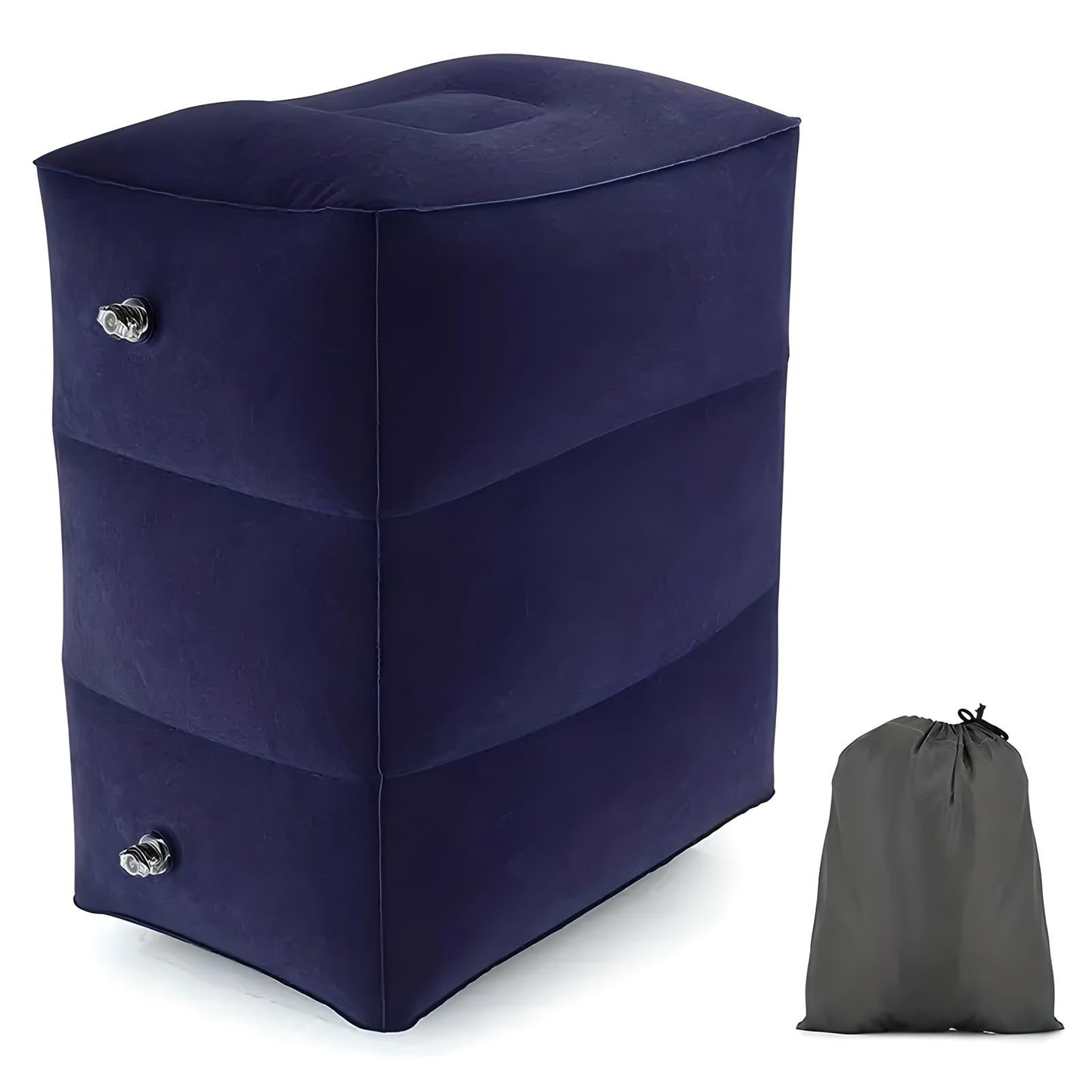 Frendorf | Aufblasbare Reisefußstütze | Ergonomisch, höhenverstellbar & kompakt für Flugzeuge, Züge, Busse & Büroeinsatz