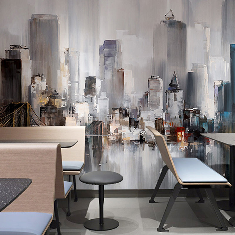 Extra große Wandkunst für Restaurant und Bar New York City und hohe Gebäude Wandbild für Akzentwand