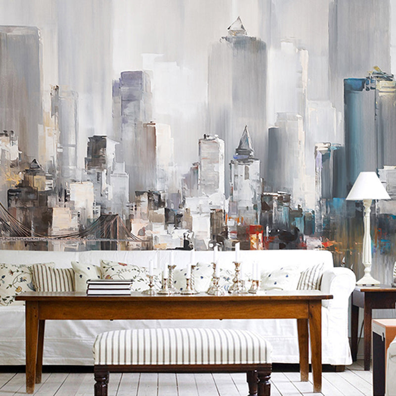 Extra große Wandkunst für Restaurant und Bar New York City und hohe Gebäude Wandbild für Akzentwand