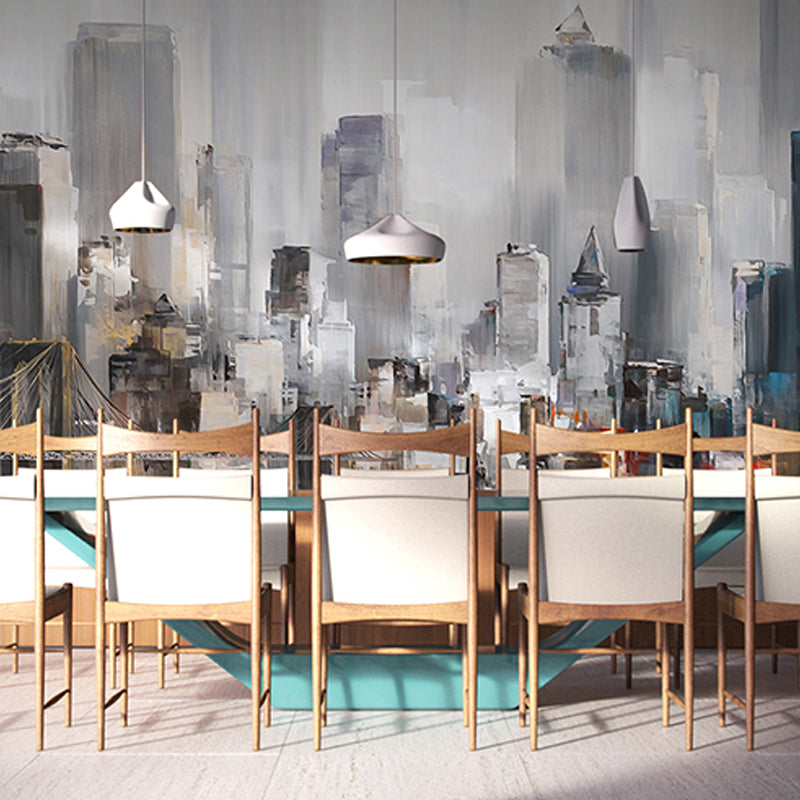 Extra große Wandkunst für Restaurant und Bar New York City und hohe Gebäude Wandbild für Akzentwand
