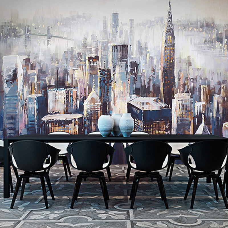 Extra große Wandkunst für Restaurant und Bar New York City und hohe Gebäude Wandbild für Akzentwand