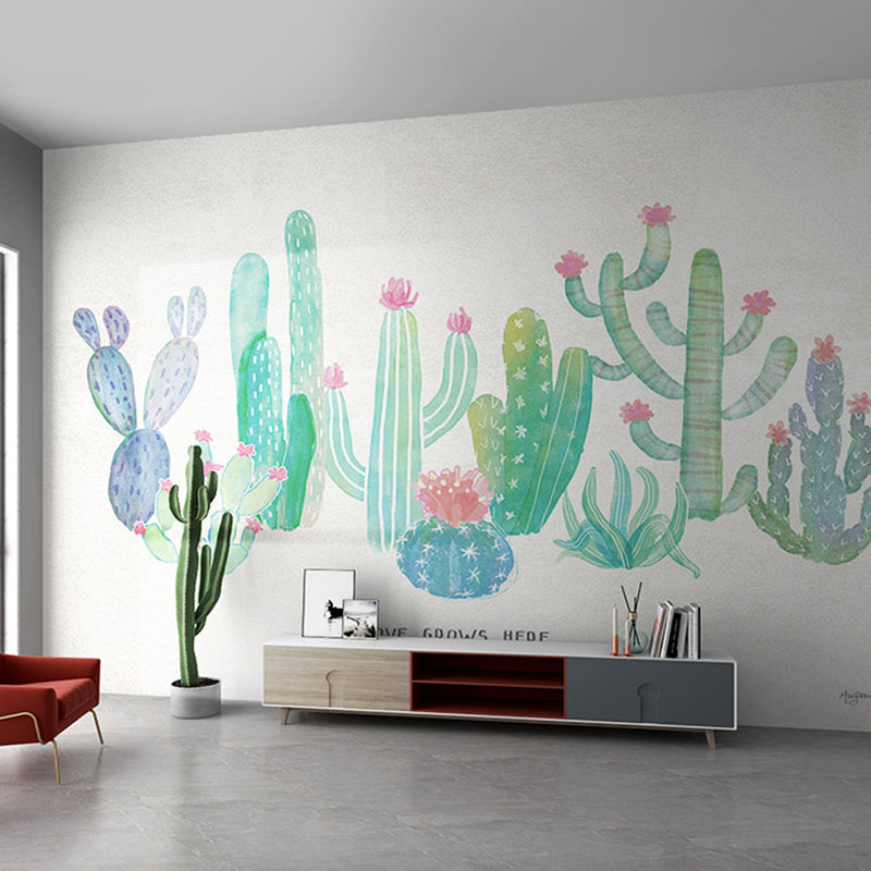 Frendorf | Waterdichte Non-Woven Textuur Muren met Graffiti van Cactus Muur voor Kinderslaapkamer