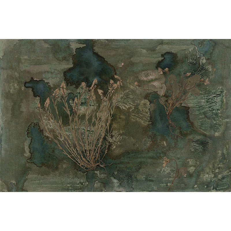 Frendorf | Niet-geweven Grote Muur Bedekking Zwartgroen Tropisch Bos en Woud, Aangepaste Maat Beschikbaar