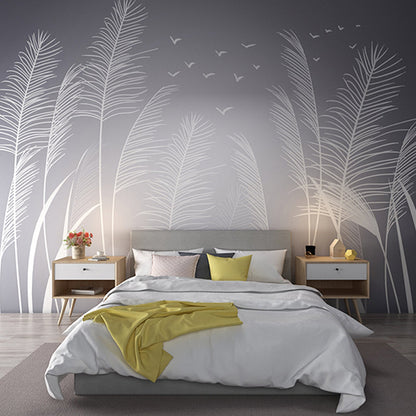 Frendorf | Gepersonaliseerde Grijze Boom Muurpapier voor Woonkamer, Non-Woven Materiaal
