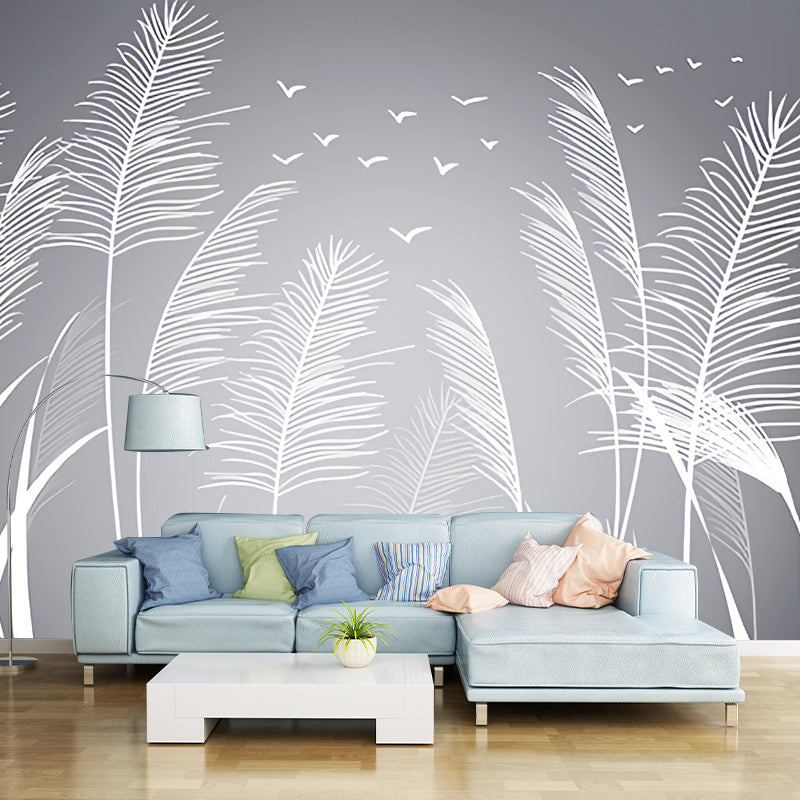 Frendorf | Gepersonaliseerde Grijze Boom Muurpapier voor Woonkamer, Non-Woven Materiaal