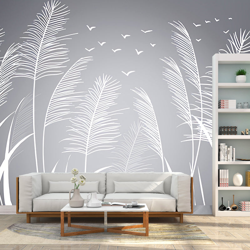 Frendorf | Gepersonaliseerde Grijze Boom Muurpapier voor Woonkamer, Non-Woven Materiaal