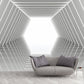 Frendorf | Lichte Kleur 3D Gestrekte Geometrieën Muren voor Woonkamer en Galerij, Non-Woven Stof