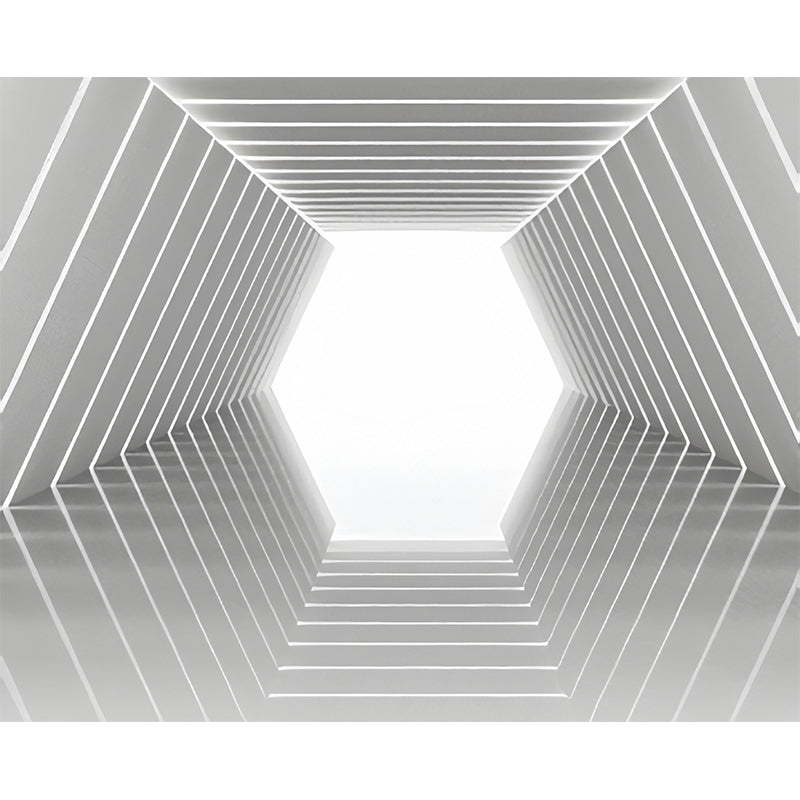 Frendorf | Lichte Kleur 3D Gestrekte Geometrieën Muren voor Woonkamer en Galerij, Non-Woven Stof