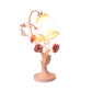 Wellenschliff Opalglas Tischleuchte Romantische Pastoral 1 Kopf Schlafzimmer Nachttischlampe mit Rose in Pink/Blau/Weiß