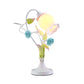 Wellenschliff Opalglas Tischleuchte Romantische Pastoral 1 Kopf Schlafzimmer Nachttischlampe mit Rose in Pink/Blau/Weiß