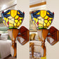 Frendorf | Gelbe Libelle Dekor Wandlampe Vintage Buntglas 1 Kopf Wandlampe Beleuchtung für Flur