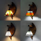 Frendorf | Kegelvormige Wandlamp Retro Stijl Kleurrijk Gevuld Glas 1 Licht Wandarmatuur Lamp Fixture in Wit/Licht Blauw/Licht Blauw-Wit/Oranje-Rood/Geel/Wit voor Balkon