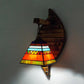Frendorf | Kegelvormige Wandlamp Retro Stijl Kleurrijk Gevuld Glas 1 Licht Wandarmatuur Lamp Fixture in Wit/Licht Blauw/Licht Blauw-Wit/Oranje-Rood/Geel/Wit voor Balkon