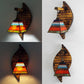 Frendorf | Kegelvormige Wandlamp Retro Stijl Kleurrijk Gevuld Glas 1 Licht Wandarmatuur Lamp Fixture in Wit/Licht Blauw/Licht Blauw-Wit/Oranje-Rood/Geel/Wit voor Balkon