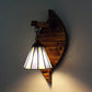 Frendorf | Kegelvormige Wandlamp Retro Stijl Kleurrijk Gevuld Glas 1 Licht Wandarmatuur Lamp Fixture in Wit/Licht Blauw/Licht Blauw-Wit/Oranje-Rood/Geel/Wit voor Balkon