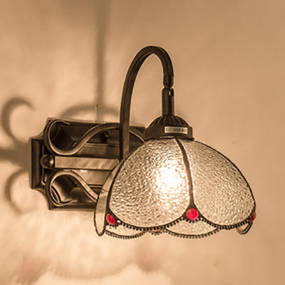 Frendorf | Gezandikte Schaduw Wandlamp Tiffany Gehard Glas 1 Lichts Wandmontage Fixture voor Trap