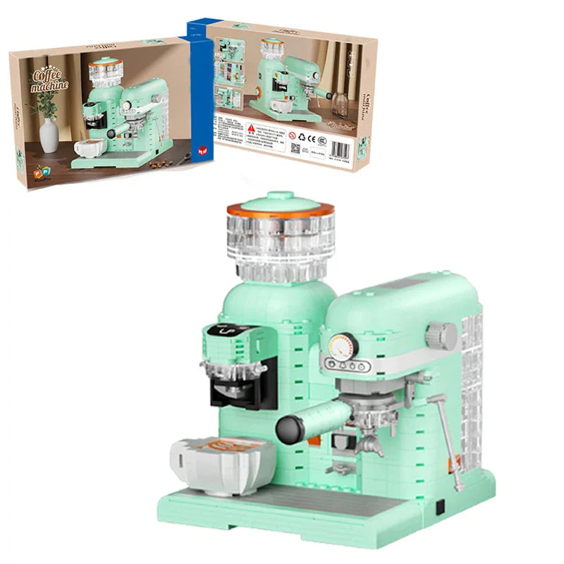 924PCS Kaffeemaschine Bauklötze Set Mini Mühle Montage Modell Ziegel Spielzeug Schreibtisch Dekoration Kinder Weihnachten Geschenke