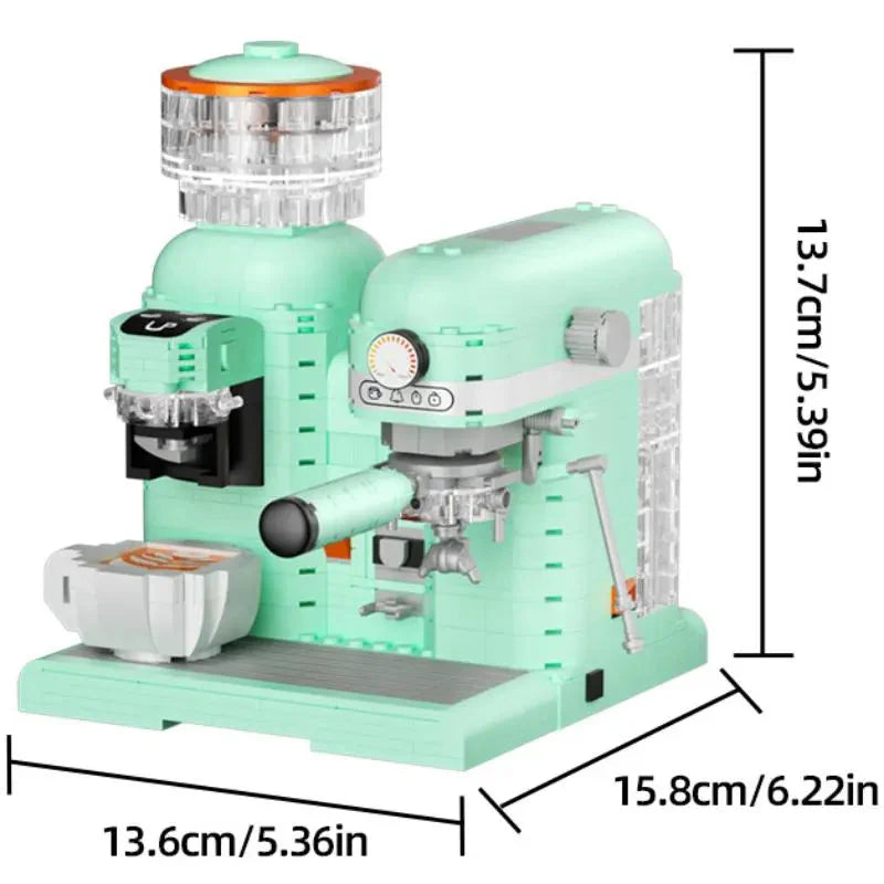 924PCS Kaffeemaschine Bauklötze Set Mini Mühle Montage Modell Ziegel Spielzeug Schreibtisch Dekoration Kinder Weihnachten Geschenke
