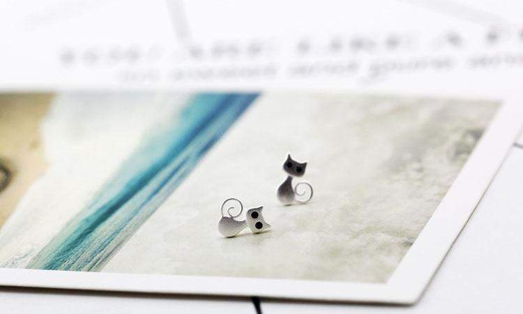 Frendorf | 925 Sterling Silber Katzenohrringe