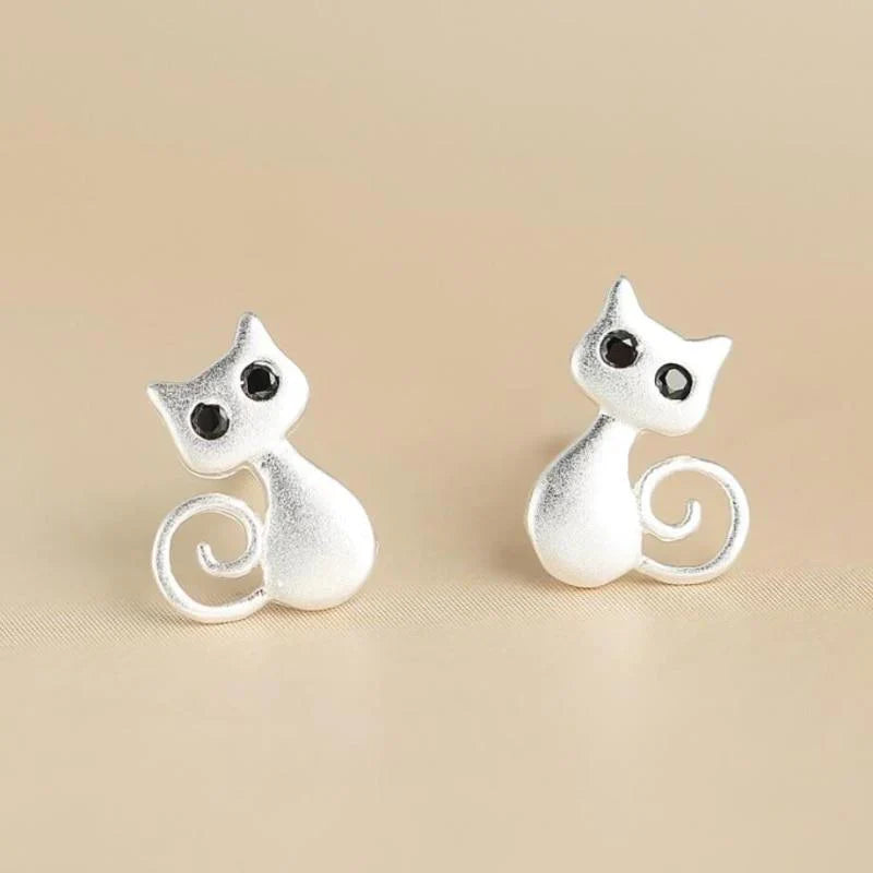 Frendorf | 925 Sterling Silber Katzenohrringe
