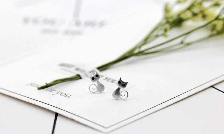 Frendorf | 925 Sterling Silber Katzenohrringe