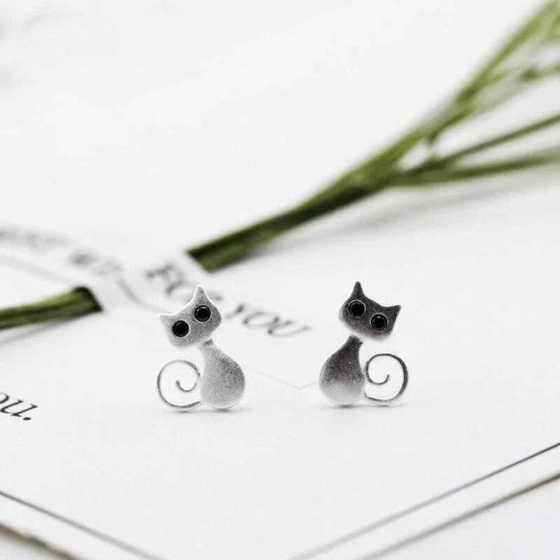 Frendorf | 925 Sterling Silber Katzenohrringe