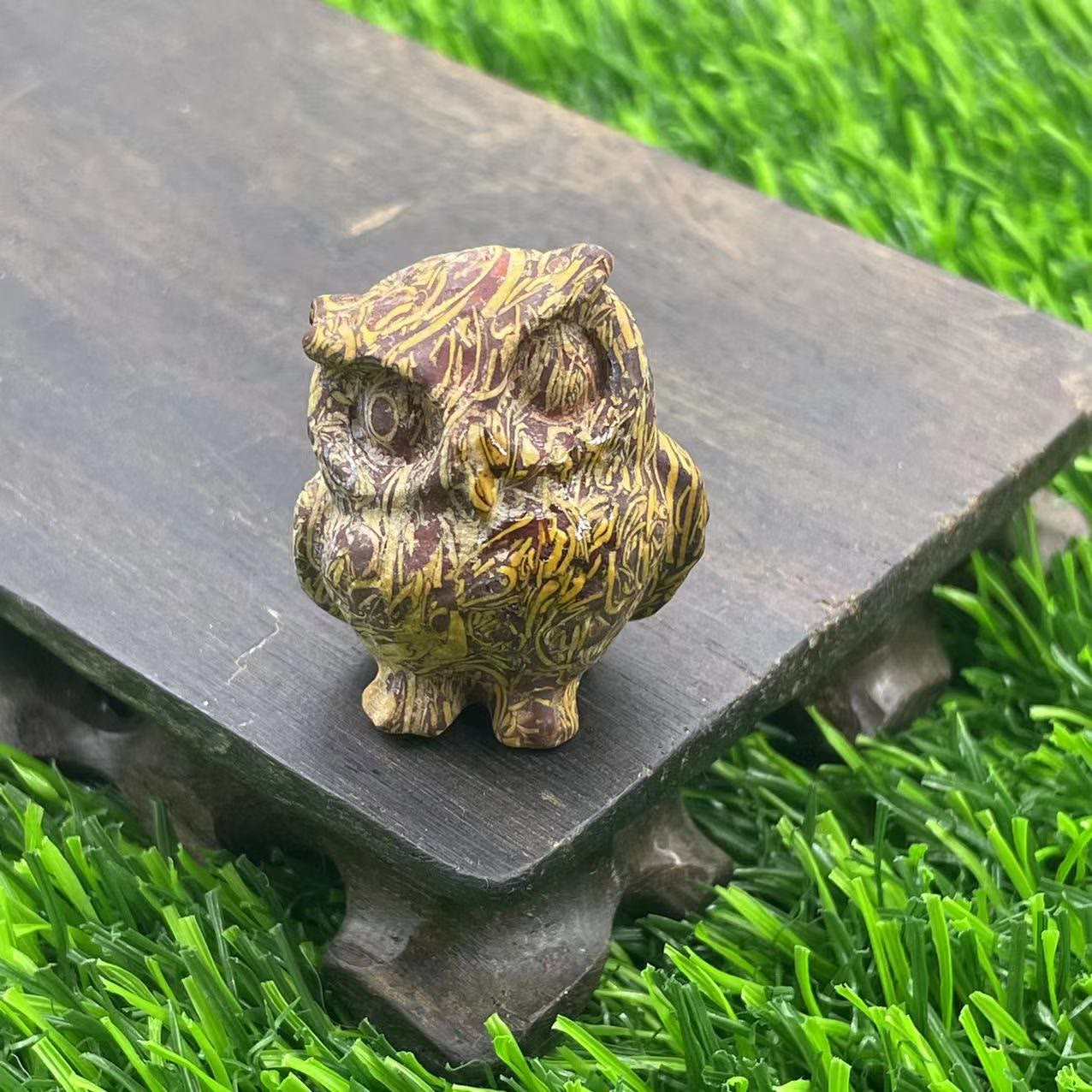 Frendorf 3.5cm natürliche Kristall Eule Ornament Edelstein Dekoration