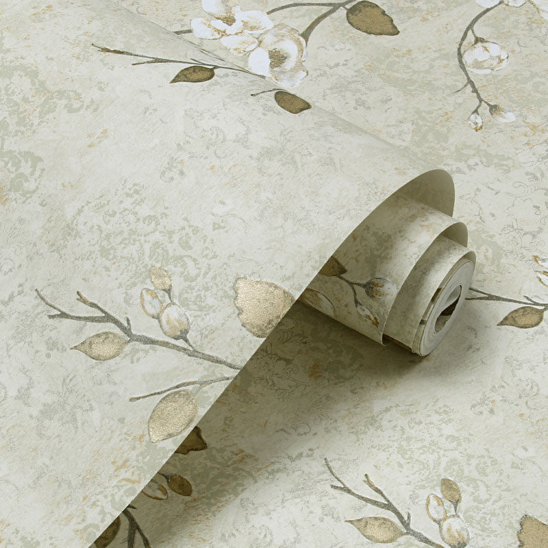 Natürliche Farbige Dichte Blumen Tapete 20,5"W x 33'L Unpasteurized Fleckenresistente Wandverkleidung