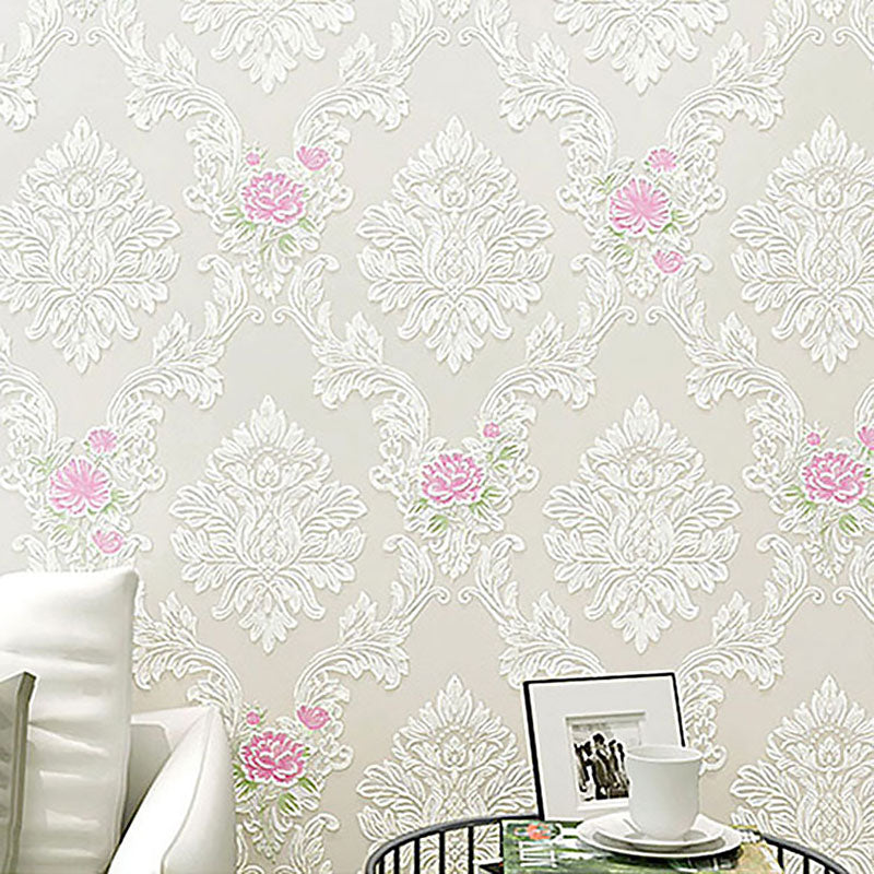 Hochzeitszimmer Tapetenrolle mit Pastellfarbenem Gartenblumenmuster, 20,5" B x 31' L, Unpapiert