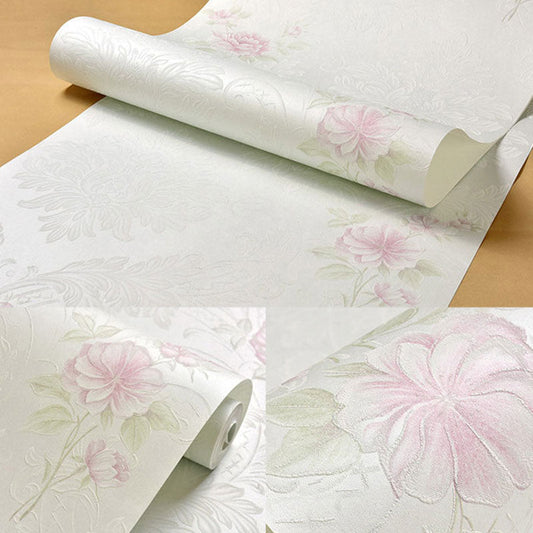 Hochzeitszimmer Tapetenrolle mit Pastellfarbenem Gartenblumenmuster, 20,5" B x 31' L, Unpapiert