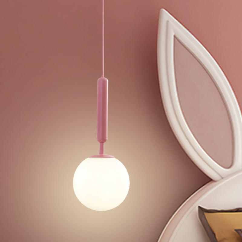 1 Leuchte Wandpendelleuchte Minimalismus PinkFinish Wandmontierte Lampe mit Ball weiß gefrostetem/klaren Wasserglas-Schirm