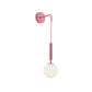 1 Leuchte Wandpendelleuchte Minimalismus PinkFinish Wandmontierte Lampe mit Ball weiß gefrostetem/klaren Wasserglas-Schirm