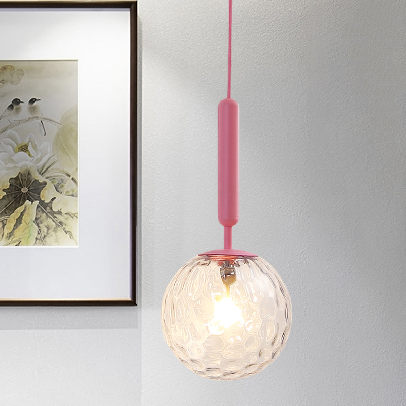 1 Leuchte Wandpendelleuchte Minimalismus PinkFinish Wandmontierte Lampe mit Ball weiß gefrostetem/klaren Wasserglas-Schirm