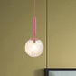 1 Leuchte Wandpendelleuchte Minimalismus PinkFinish Wandmontierte Lampe mit Ball weiß gefrostetem/klaren Wasserglas-Schirm