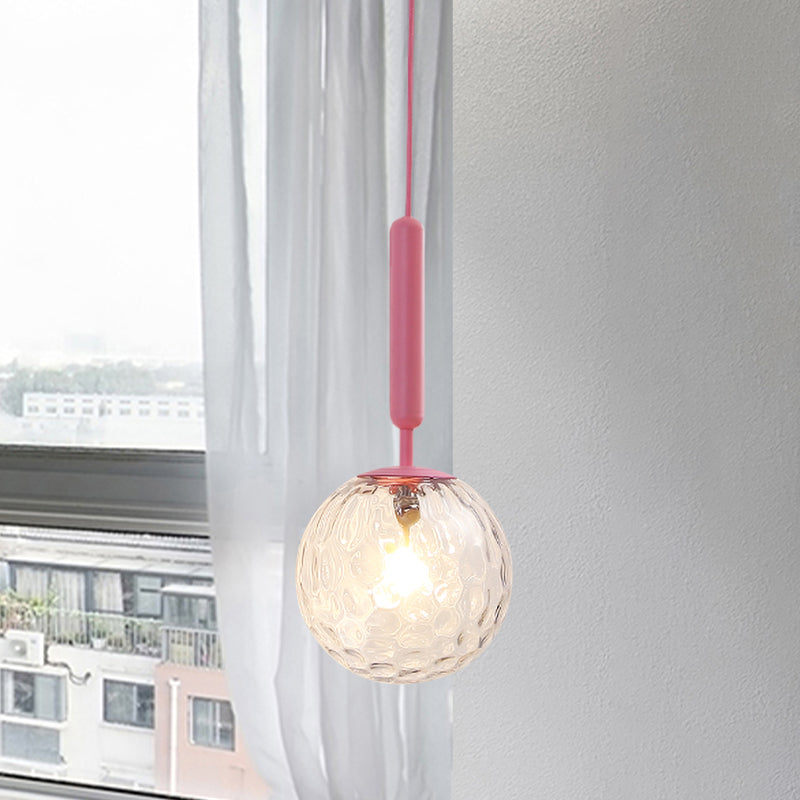 1 Leuchte Wandpendelleuchte Minimalismus PinkFinish Wandmontierte Lampe mit Ball weiß gefrostetem/klaren Wasserglas-Schirm