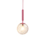 1 Leuchte Wandpendelleuchte Minimalismus PinkFinish Wandmontierte Lampe mit Ball weiß gefrostetem/klaren Wasserglas-Schirm