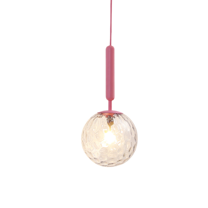 1 Leuchte Wandpendelleuchte Minimalismus PinkFinish Wandmontierte Lampe mit Ball weiß gefrostetem/klaren Wasserglas-Schirm