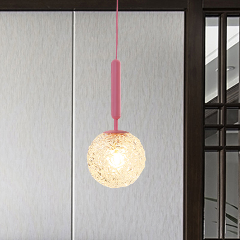 1 Leuchte Wandpendelleuchte Minimalismus PinkFinish Wandmontierte Lampe mit Ball weiß gefrostetem/klaren Wasserglas-Schirm