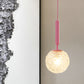 1 Leuchte Wandpendelleuchte Minimalismus PinkFinish Wandmontierte Lampe mit Ball weiß gefrostetem/klaren Wasserglas-Schirm