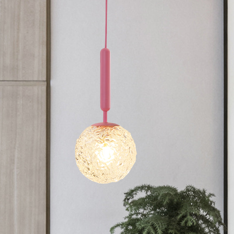 1 Leuchte Wandpendelleuchte Minimalismus PinkFinish Wandmontierte Lampe mit Ball weiß gefrostetem/klaren Wasserglas-Schirm
