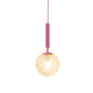 1 Leuchte Wandpendelleuchte Minimalismus PinkFinish Wandmontierte Lampe mit Ball weiß gefrostetem/klaren Wasserglas-Schirm